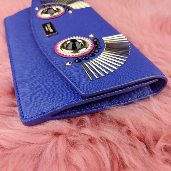 kate spade Handbags - Kate Spade Monster Liana Purple Blue Wallet Clutch